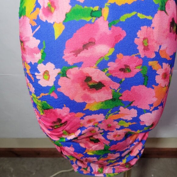 ASOS Design Tropical Floral Print Ruched Tank Swim Coverup Dress Size US 2 - Picture 8 of 9